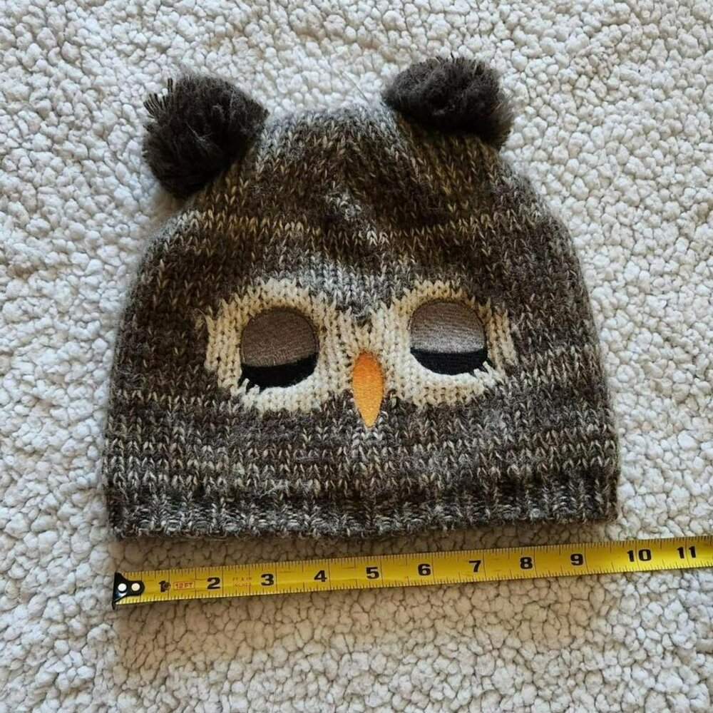 Vintage Y2k brown owl Knit Beanie Outdoors Scandi Girl Granola Girl Indie - Picture 3 of 7